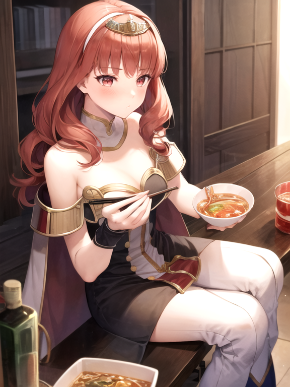 16656-4026596098-_lora_celica-10_0.8_, celica fe, 1girl, solo, blush, cape, armor, dress, tiara, bare shoulders, pelvic curtain,_,_lora_ramen_v1.png